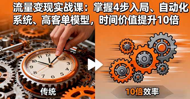 （16197期）流量变现实战课：掌握4步入局、自动化系统、高客单模型，时间价值提升10倍-三月轻创