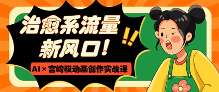 治愈系流量新风口，AI+宫崎骏动画创作实战课，从0到1打造爆款视频-三月轻创