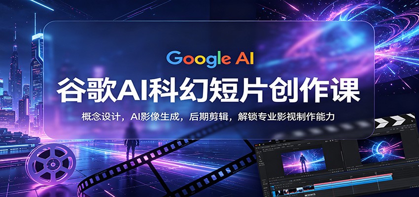 谷歌AI科幻短片创作课：概念设计，AI影像生成，后期剪辑，解锁专业影视制作能力-三月轻创