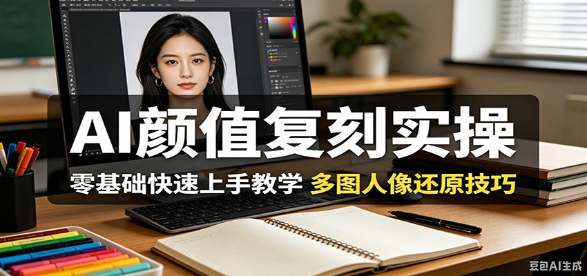 AI颜值复刻实操,零基础快速上手教学,多图人像还原技巧-三月轻创