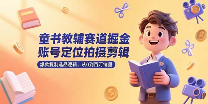 （15326期）童书教辅赛道掘金，账号定位拍摄剪辑，爆款复制选品逻辑，从0到百万销量-三月轻创