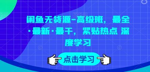 闲鱼无货源-高级班，最全·最新·最干，紧贴热点 深度学习-三月轻创