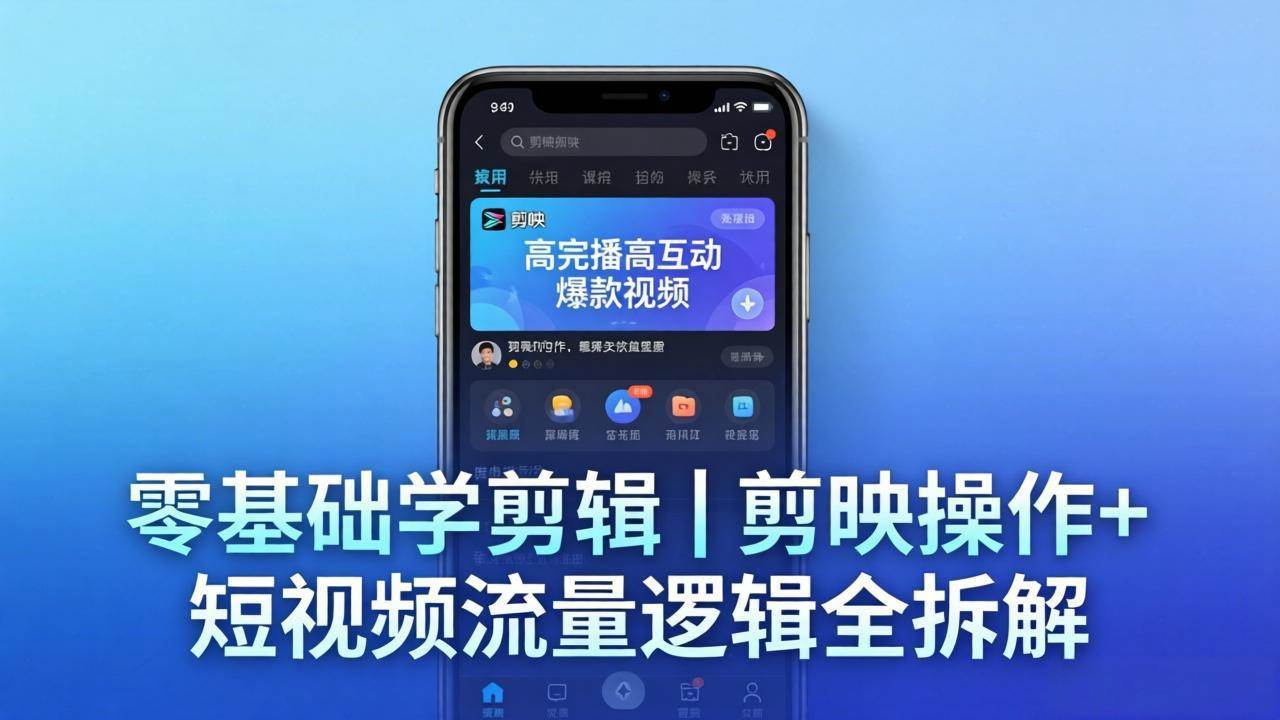 （18117期） 【零基础学剪辑】剪映操作+短视频流量逻辑全拆解｜手把手教你剪出高完播高互动爆款视频-三月轻创