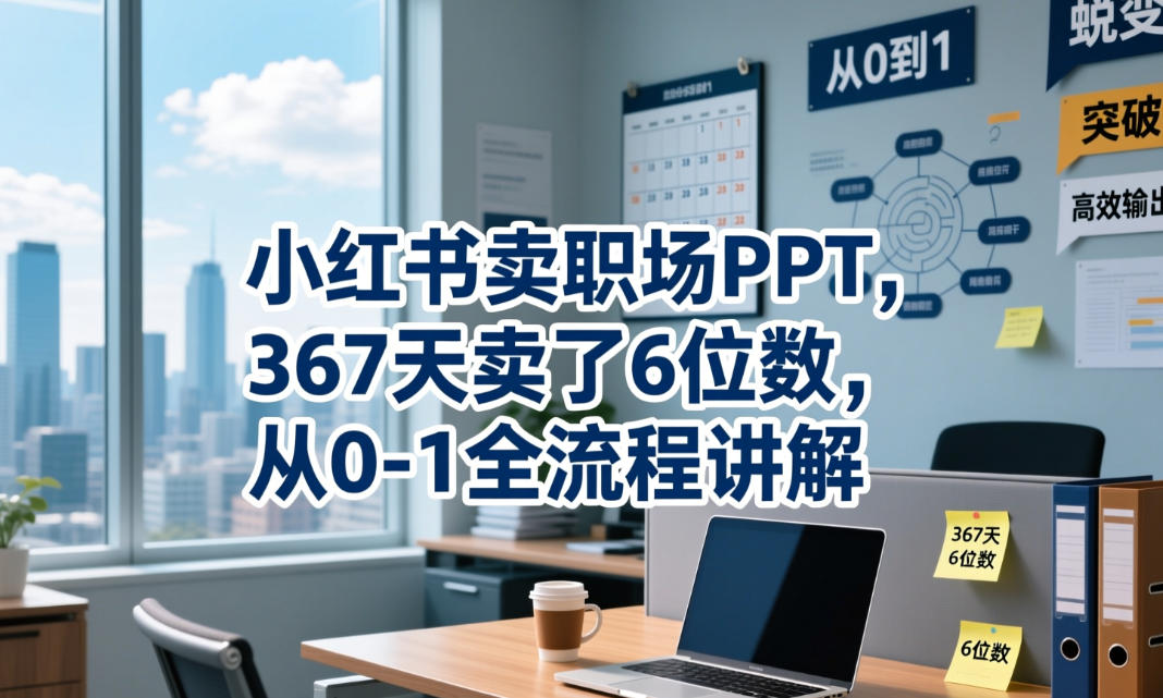 小红书卖职场PPT,367天卖了6位数,从0-1全流程讲解-三月轻创