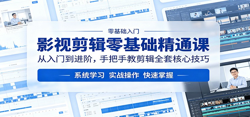 影视剪辑零基础精通课：从入门到进阶，手把手教剪辑全套核心技巧-三月轻创