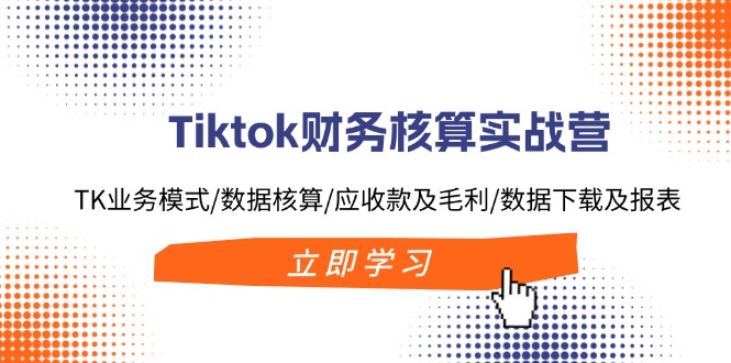 Tiktok财务核算实战营：TK业务模式/数据核算/应收款及毛利/数据下载及报表-三月轻创