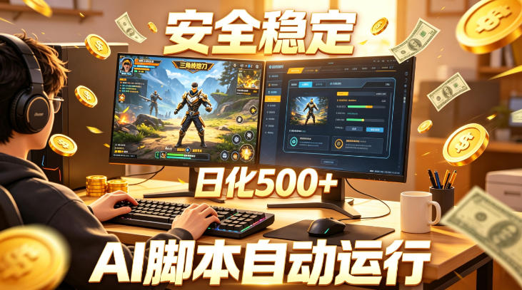 三角洲全自动挂G项目，AI脚本躺賺，日化500+，无需手动操作【揭秘】-三月轻创
