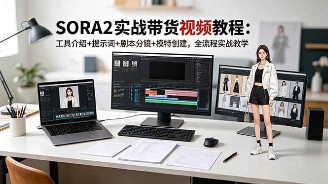(18718期)SORA2实战带货视频教程:工具介绍+提示词+剧本分镜+模特创建,全流程实战教学-三月轻创