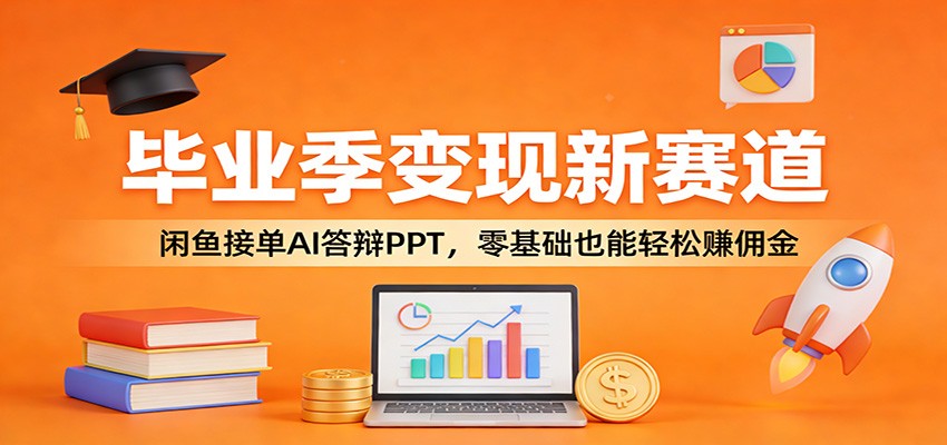 毕业季变现新赛道：闲鱼接单AI答辩PPT，零基础也能轻松赚佣金-三月轻创