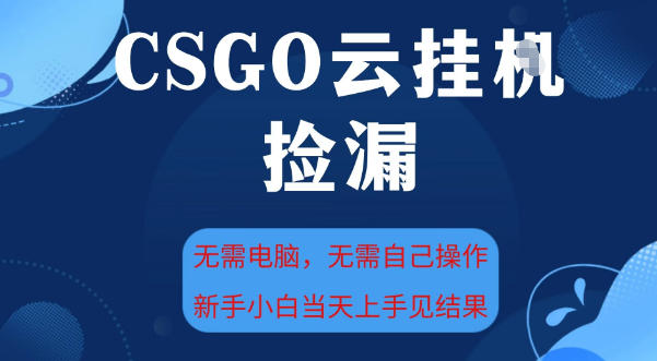 CSGO云挂G全自动捡漏，最新独家玩法，无需电脑操作，新手小白日入5张+【揭秘】-三月轻创