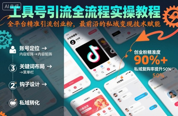 工具号引流全流程保姆级实操教程，全平台精准引流创业粉，最前沿的私域变现技术赋能-三月轻创