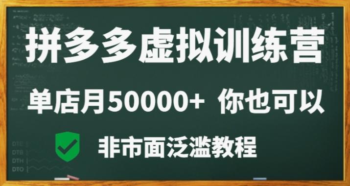 拼多多虚拟电商训练营月入30000+你也行，暴利稳定长久，副业首选-三月轻创