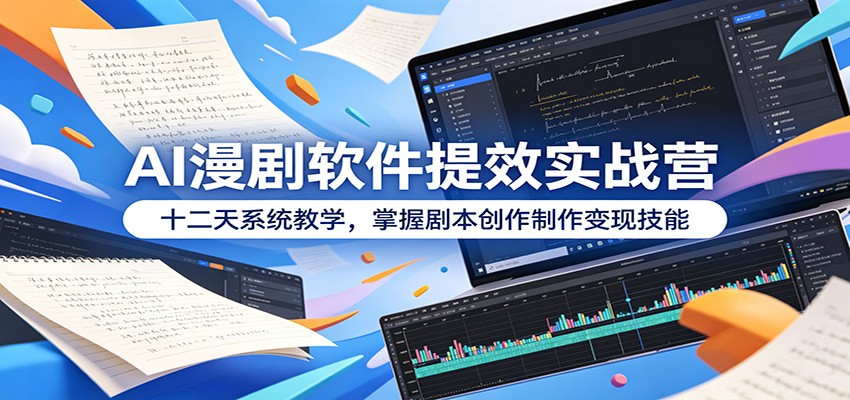 AI漫剧软件提效实战营：十二天系统教学，掌握剧本创作制作变现技能-三月轻创
