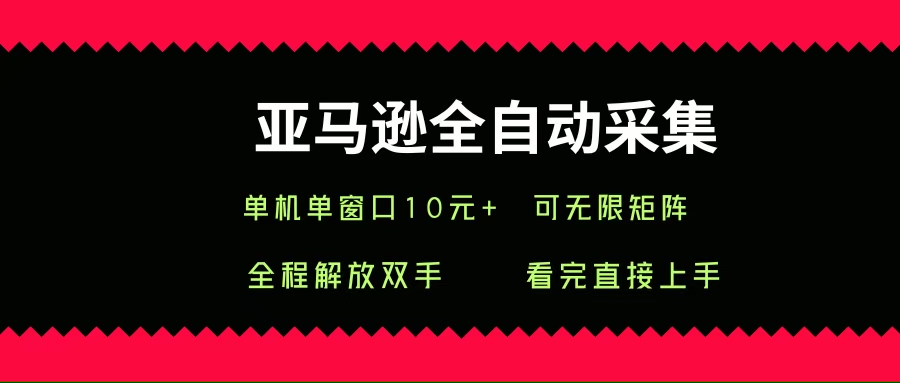 （15704期）亚马逊全自动采集，单机单窗口一天10+，可无限矩阵去做-三月轻创