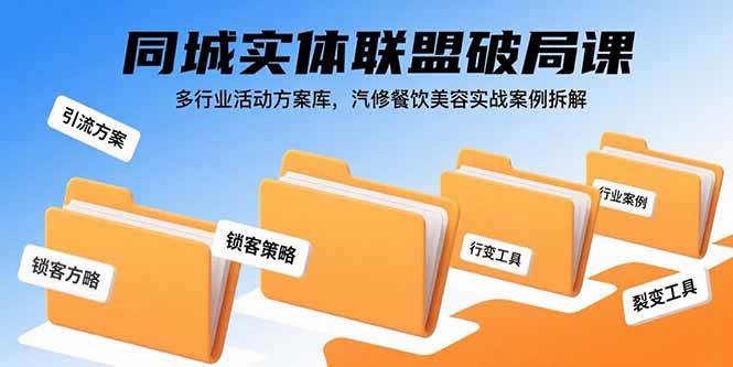 （15833期）同城实体联盟破局课，多行业活动方案库，汽修餐饮美容实战案例拆解-三月轻创