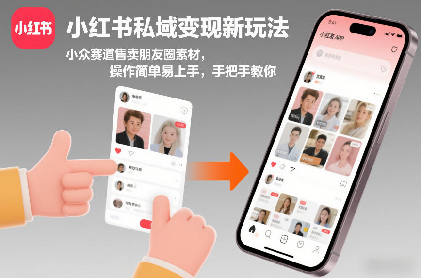 小红书私域变现新玩法，小众赛道售卖朋友圈素材，操作简单易上手，手把手教你-三月轻创