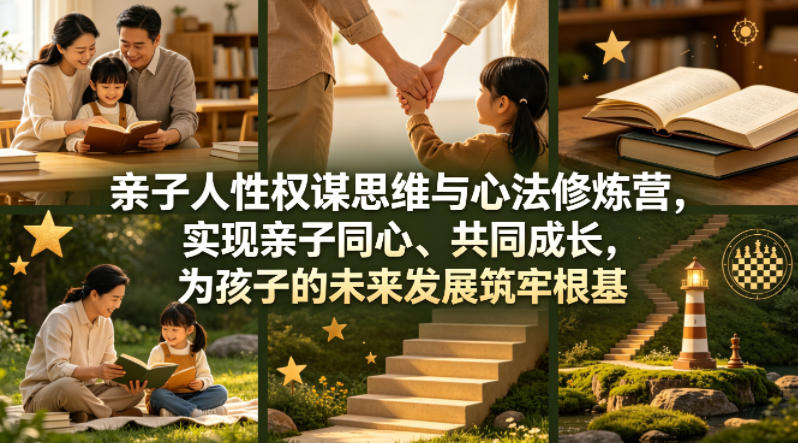 亲子人性权谋思维与心法修炼营，实现亲子同心、共同成长，为孩子的未来发展筑牢根基【音频】-三月轻创