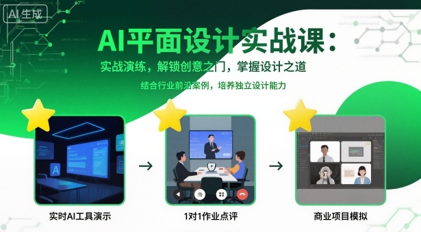 AI平面设计实战课，实战演练，解锁创意之门，掌握设计之道-三月轻创