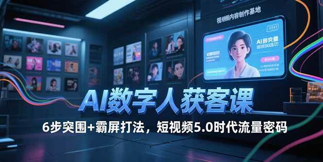 （15247期）AI数字人获客课，6步突围+霸屏打法，短视频5.0时代流量密码-三月轻创