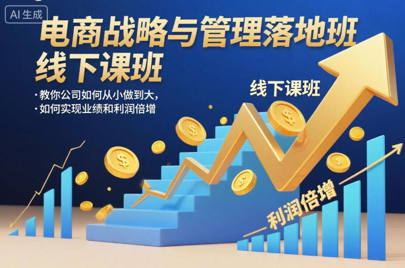 电商战略与管理落地班线下课，教你公司如何从小做到大，如何实现业绩和利润倍增【录音】-三月轻创