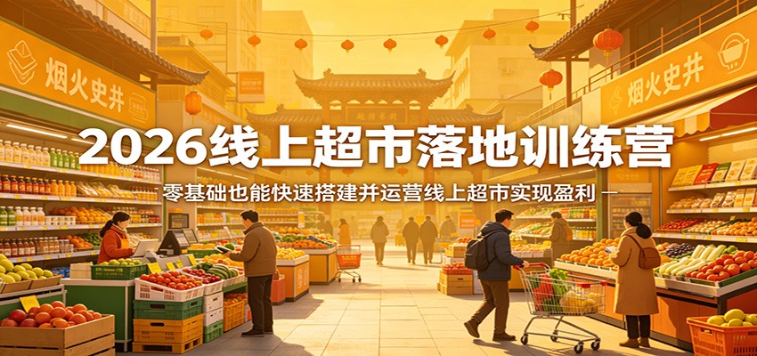 2026线上超市落地训练营，零基础也能快速搭建并运营线上超市实现盈利-三月轻创