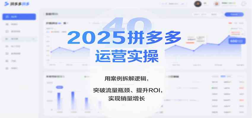 2025拼多多运营实操，用案例拆解逻辑，突破流量瓶颈、提升ROI，实现销量增长（更新）-三月轻创