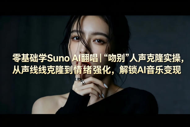 零基础学Suno AI翻唱｜《吻别》人声克隆实操，从声线克隆到情绪强化，解锁AI音乐变现-三月轻创