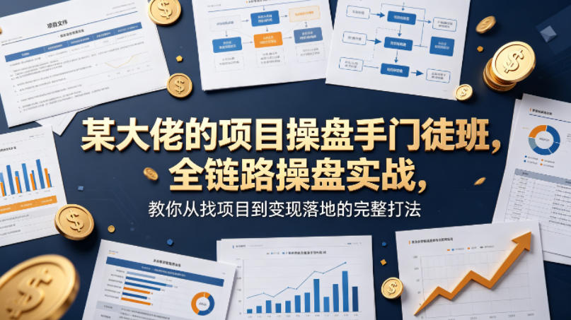 某大佬的项目操盘手门徒班，全链路操盘实战，教你从找项目到变现落地的完整打法-三月轻创