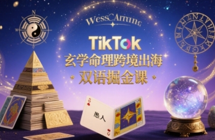 TikTok玄学命理跨境出海双语掘金课，手把手教你用命理知识精准直击海外用户痛点-三月轻创