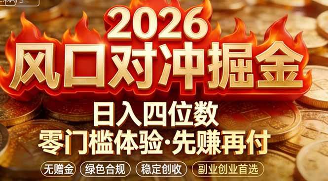 (17631期)2026美金对冲套利,无赠金对冲策略保驾护航,低门槛易上手实操。单人单日收益2000+-三月轻创
