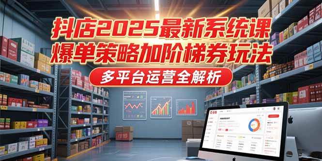 （15214期）抖店2025最新系统课，爆单策略加阶梯券玩法，多平台运营全解析-三月轻创