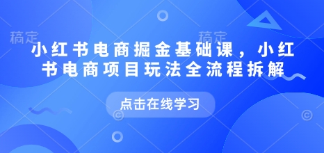 小红书电商掘金课，小红书电商项目玩法全流程拆解（更新9月）-三月轻创