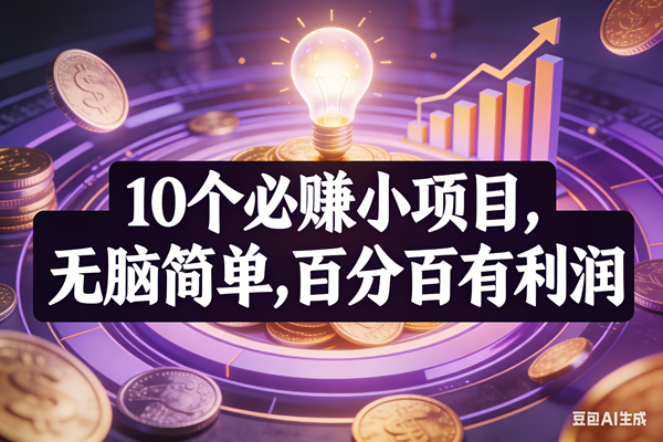 （17169期）10个必赚小项目，无脑简单，百分百有利润，副业首选，日入200+-三月轻创