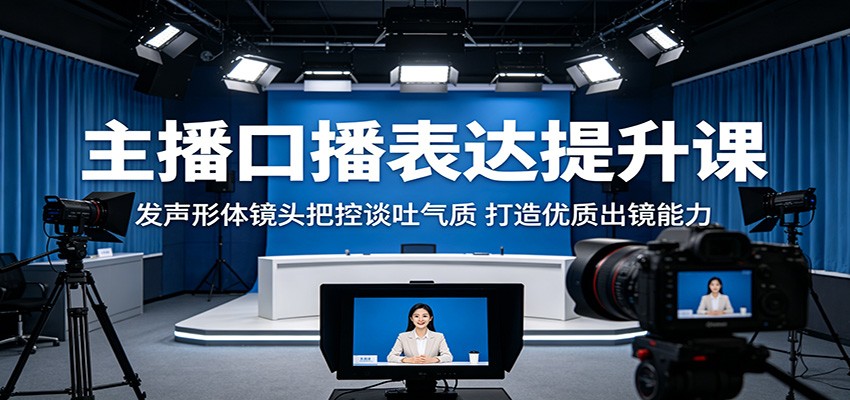 主播口播表达提升课:发声形体镜头把控谈吐气质,打造优质出镜能力-三月轻创