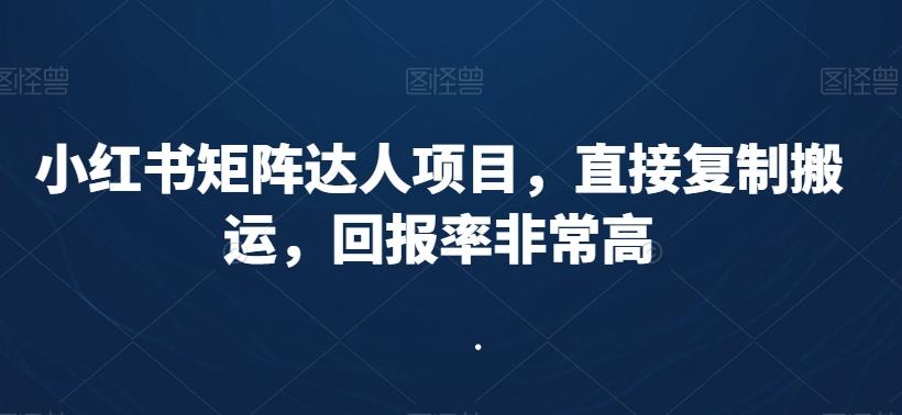 小红书矩阵达人项目，直接复制搬运，回报率非常高-三月轻创