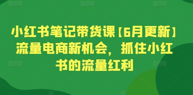 小红书笔记带货课【6月更新】流量电商新机会，抓住小红书的流量红利-三月轻创