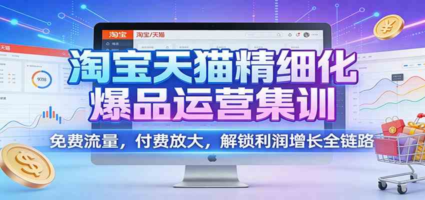 淘宝天猫精细化爆品运营集训：免费流量，付费放大，解锁利润增长全链路-三月轻创