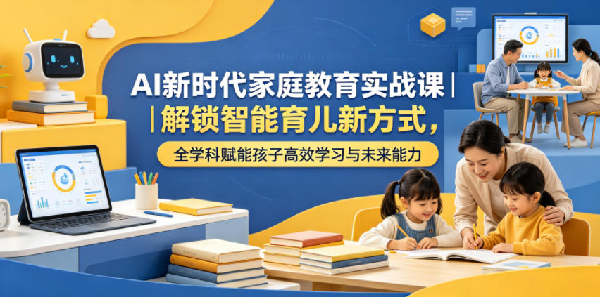 AI新时代家庭教育实战课|解锁智能育儿新方式,全学科赋能孩子高效学习与未来能力-三月轻创