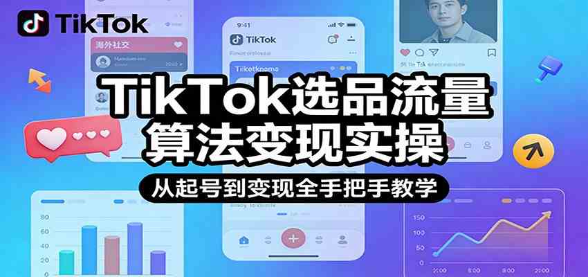 TikTok选品流量算法变现实操，从起号到变现全手把手教学-三月轻创