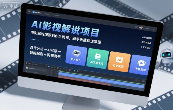 AI影视解说项目，电影解说爆款制作全流程，新手也能快速掌握-三月轻创