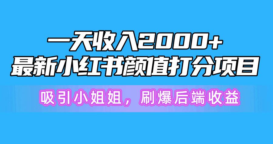 一天收入2000+，最新小红书颜值打分项目，吸引小姐姐，刷爆后端收益-三月轻创