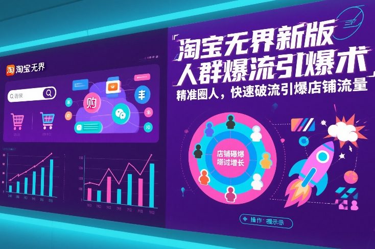 淘宝无界新版人群爆流引爆术，精准圈人，快速破流引爆店铺流量-三月轻创
