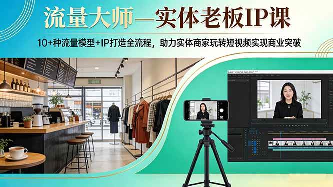 (17638期)流量大师—实体老板IP课:10+种流量模型+IP打造全流程,助力实体商家玩转短视频实现商业突破-三月轻创