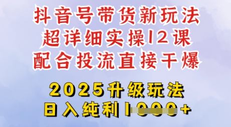 2025全新升级抖音带货玩法，一天纯利四位数，从剪辑到选品再到发布投流，超详细玩法揭秘-三月轻创