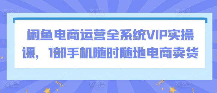 闲鱼电商运营全系统VIP实操课，1部手机随时随地电商卖货-三月轻创