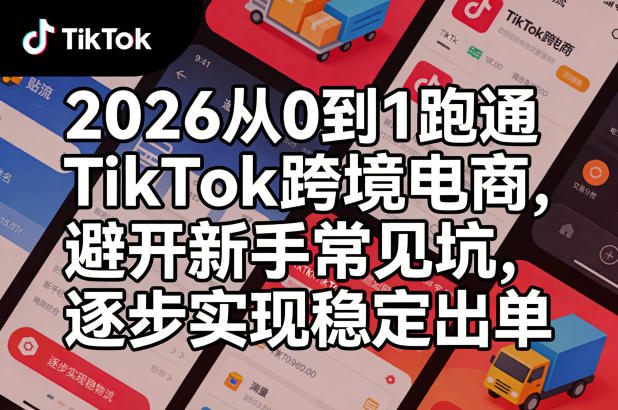 2026从0到1跑通TikTok跨境电商,避开新手常见坑,逐步实现稳定出单-三月轻创
