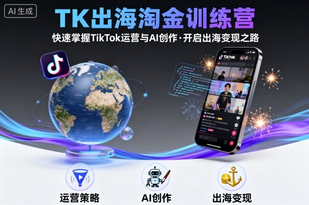 TK出海淘金训练营，助你快速掌握TikTok运营与AI创作，开启出海变现之路-三月轻创