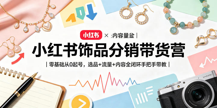 小红书饰品分销带货营|零基础从0起号,选品+流量+内容全闭环手把手带教(更新0527)-三月轻创