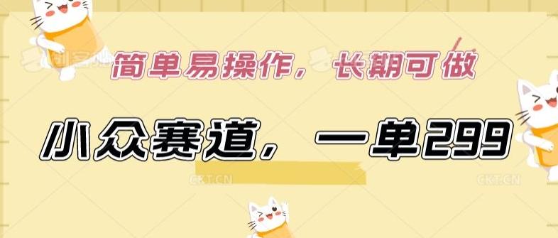 小众赛道，一单299.简单易操作，长期可做【揭秘】-三月轻创