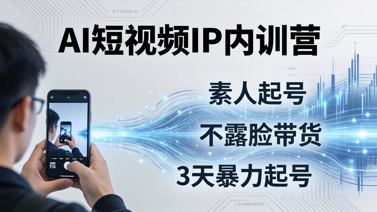 （17852期）2026AI短视频IP内训营：从素人起号到不露脸带货，3天暴力起号全流程拆解-三月轻创